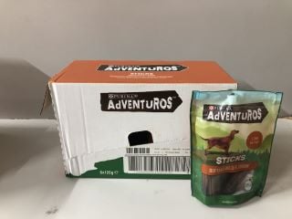 4 X PET FOOD ITEMS INC PURINA ADVENTUROS STICKS BUFFALO WILD FLAVOUR (BB 07/2024)