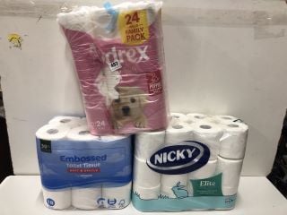 3 X TOILET ROLL PACKS INC NICK Y ELITE TOILET TISSUE