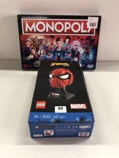 LEGO MARVEL SPIDER-MAN MASK RRP: £59.99 & MONOPOLY STRANGER THINGS RRP: £34.00