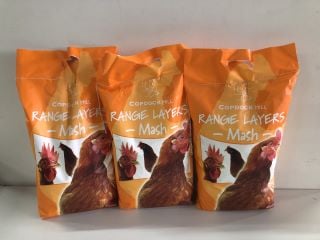 3 X COPDOCK MILL RANGE LAYERS MASH 5KG BAGS BB: 16/11/24 RRP: £11.49 EACH