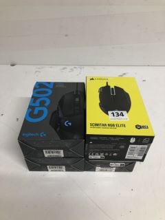 4 X GAMING MOUSE TO INCLUDE CORSAIR SCIMITAR RGB ELITE