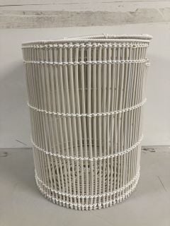 WHITE RATTAN STYLE LAUNDRY HAMPER