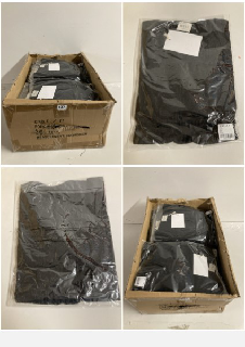 BOX OF CLOTHES IN VARIOUS STYLES AND SIZES