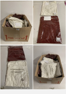 BOX OF CLOTHES IN VARIOUS STYLES AND SIZES