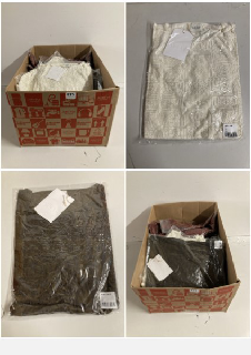 BOX OF CLOTHES IN VARIOUS STYLES AND SIZES