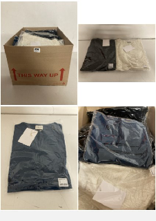 BOX OF CLOTHES IN VARIOUS STYLES AND SIZES