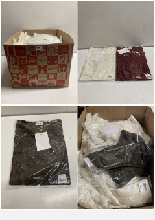 BOX OF CLOTHES IN VARIOUS STYLES AND SIZES