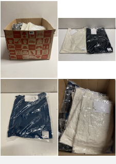 BOX OF CLOTHES IN VARIOUS STYLES AND SIZES