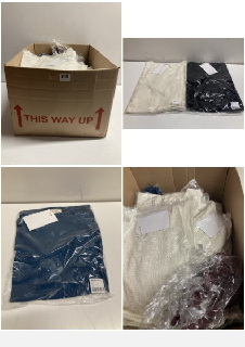 BOX OF CLOTHES IN VARIOUS STYLES AND SIZES