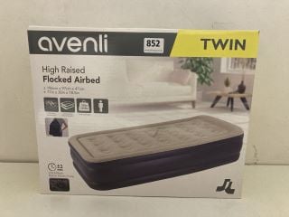 AVENLI TWIN HIGH RAISED FLOCKED AIRBED SET