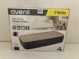 AVENLI TWIN HIGH RAISED FLOCKED AIRBED SET