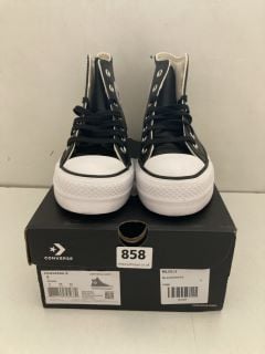 WOMEN'S CONVERSE HIGHTOP TRAINERS IN BLACK/WHITE - SIZE UK 3