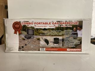 COMBO PORTABLE GAS BARBECUE 3 IN 1 FREESTANDING BBQ/ TABLETOP BBQ/ FOLDABLE TROLLEY - RRP Â£149