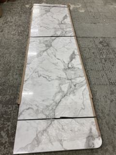 WHITE MARBLE EFFECT KITCHEN WORKTOP (3550 X 965 X 40MM) (COLLECTION FROM SITE ONLY)