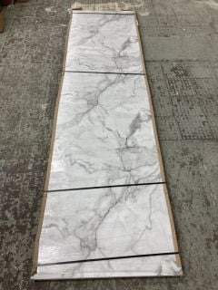 WHITE MARBLE EFFECT KITCHEN WORKTOP (3610 X 965 X 40MM) (COLLECTION FROM SITE ONLY)