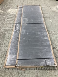 2 X BLACK STONE EFFECT WORKTOPS (3050 X 900 X 38MM EACH) (COLLECTION FROM SITE ONLY)