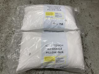 2 X 2 PAIRS OF SOFT TOUCH WASHABLE PILLOWS