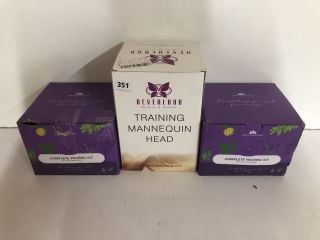 2 X WAXING KITS AND A TRAINING MANNEQUIN HEAD