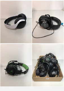 BOX OF VARIOUS GAMING HEADSETS TO INC PS5 PULSE