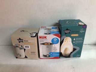 BABY CARE ITEMS TO INCLUDE TOMMEE TIPPEE BOTTLE WARMER