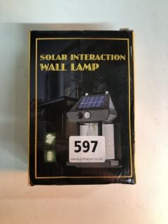 SOLAR SENSOR INTERACTION OUTDOOR WALL LAMP (VAT ONLY PAYABLE ON BUYERS PREMIUM)