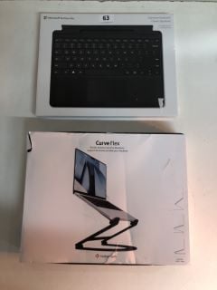 MICROSOFT SURFACE PRO KEYBOARDS AND A FLEXIBLE DESKTOP STAND FOR MACBOOK