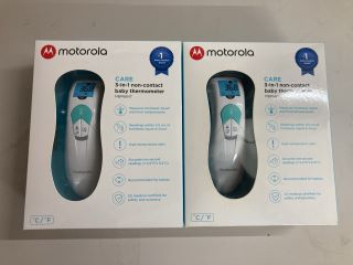 2 X MOTOROLA CARE 3 IN 1 NON CONTACT BABY THERMOMETERS (SEALED)