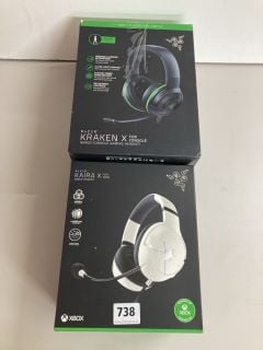 2 X RAZER GAMING HEADSETS TO INC KRAKEN X