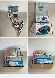 BOX OF TOYS AND GAMES TO INCLUDE AN R/C VEHICLE