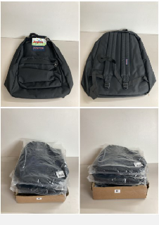 A BOX OF JANSPORT BACKPACKS