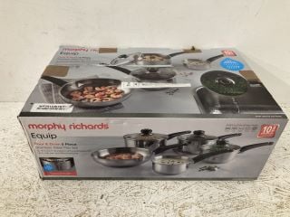 MORPHY RICHARDS EQUIP 5 PIECE STAINLESS STEEL PAN SET