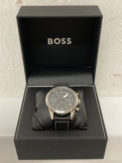 HUGO BOSS MENS WATCH WITH LEATHER STRAP