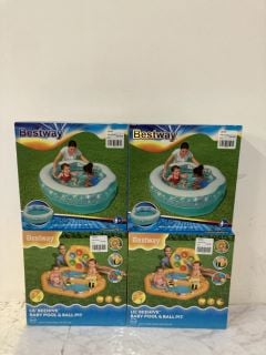 4 X BESTWAY LIL'BEEHIVE BABY POOL AND BALL PIT