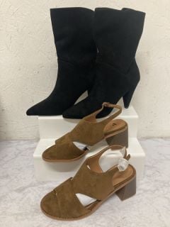 2 X WOMENS FOOTWEAR INC SUEDE BOOTS SIZE: 6