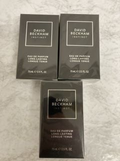 3 X DAVID BECKHAM INSTINCT EAU DE PARFUM LONG-LASTING 75ML