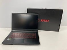 MSI GF63 THIN 10SCSR 1 TB LAPTOP IN BLACK. (WITH BOX AND CHARGER, FOR PARTS ONLY, WITH PASSWORD IN BIOS,). I7-10750H, 16 GB RAM, , GTX 1650TI [JPTZ7839]