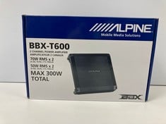 ALPINE BBX-T600 CAR AMPLIFIER (ORIGINAL RRP - €119.99) IN BLACK (WITH BOX). (SEALED UNIT). [JPTZ7786]