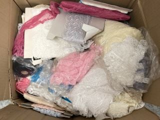 BOX OF VINTAGE LACE ITEMS FOR LINGERIE OR HOSIERY (VAT ONLY PAYABLE ON BUYERS PREMIUM)