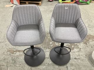 PAIR OF JOHN LEWIS TORONTO SWIVEL ADJUSTABLE BAR STOOLS RRP £259