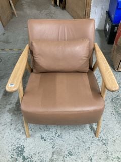 JOHN LEWIS HENDRICKS BROWN LEATHER CHAIR RRP £898