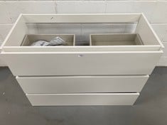 BASIN UNIT WITH LEGS 3 DRAWERS WHITE COLOUR 100CM X 42CM.