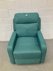 NALUI - ONE FABRIC RECLINING RELAX ARMCHAIR (77X87X95CM) WITH MANUAL PUSH OPENING AND REINFORCED STRUCTURE. LOUNGE ARMCHAIR UPHOLSTERED IN FABRIC WITH 160º RECLINING GREEN P.V.P 199,80€.