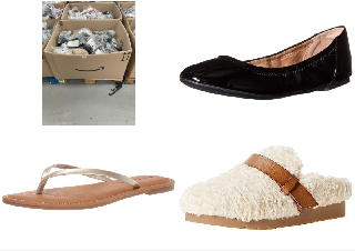 PALLET WITH A VARIETY OF SHOES OF VARIOUS SIZES AND MODELS INCLUDING BLACK BALLERINA SHOES SIZE 43.