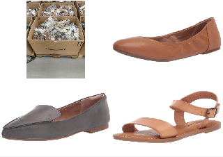 PALLET WITH A VARIETY OF SHOES IN VARIOUS SIZES AND MODELS INCLUDING BALLERINA SIZE 38.5 CAMEL COLOUR.