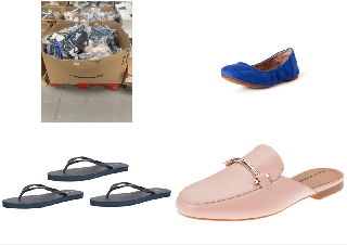 PALLET WITH A VARIETY OF SHOES OF VARIOUS SIZES AND MODELS INCLUDING BALLERINA SIZE 38.5 BLUE.