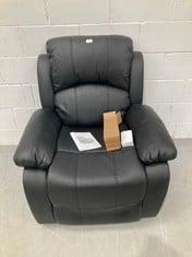 DON DESCANSO - TREVI BLACK RECLINING 160º RELAX MASSAGE ARMCHAIR WITH 8 SILENT MOTORS, LUMBAR HEAT, 4 ZONES MASSAGE SYSTEM AND ANTI-CUSHIONED PU. MASSAGE 4 ZONES AND FINISHED IN PU ANTI-QUARTZ [INCLU