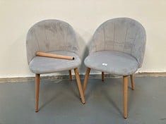 2 X GREY BAÏTA CHAIRS MODEL SISHELLTX01.153 (BROKEN) ( P.V.P 159,99€ ).