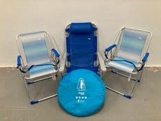 4 X CAMPING ITEMS OF VARIOUS MODELS INCLUDING ALTIVE BLUE HAMMOCK.