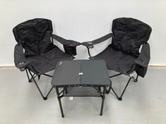 3 X CAMPING ITEMS OF VARIOUS MODELS INCLUDING BLACK AKTIVE TABLE.