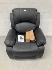 DON DESCANSO - TREVI BLACK RECLINING 160º RELAX MASSAGE ARMCHAIR WITH 8 SILENT MOTORS, LUMBAR HEAT, 4 ZONES MASSAGE SYSTEM AND ANTI-CUSHIONED PU. MASSAGE 4 ZONES AND FINISHED IN PU ANTI-QUARTZ [INCLU